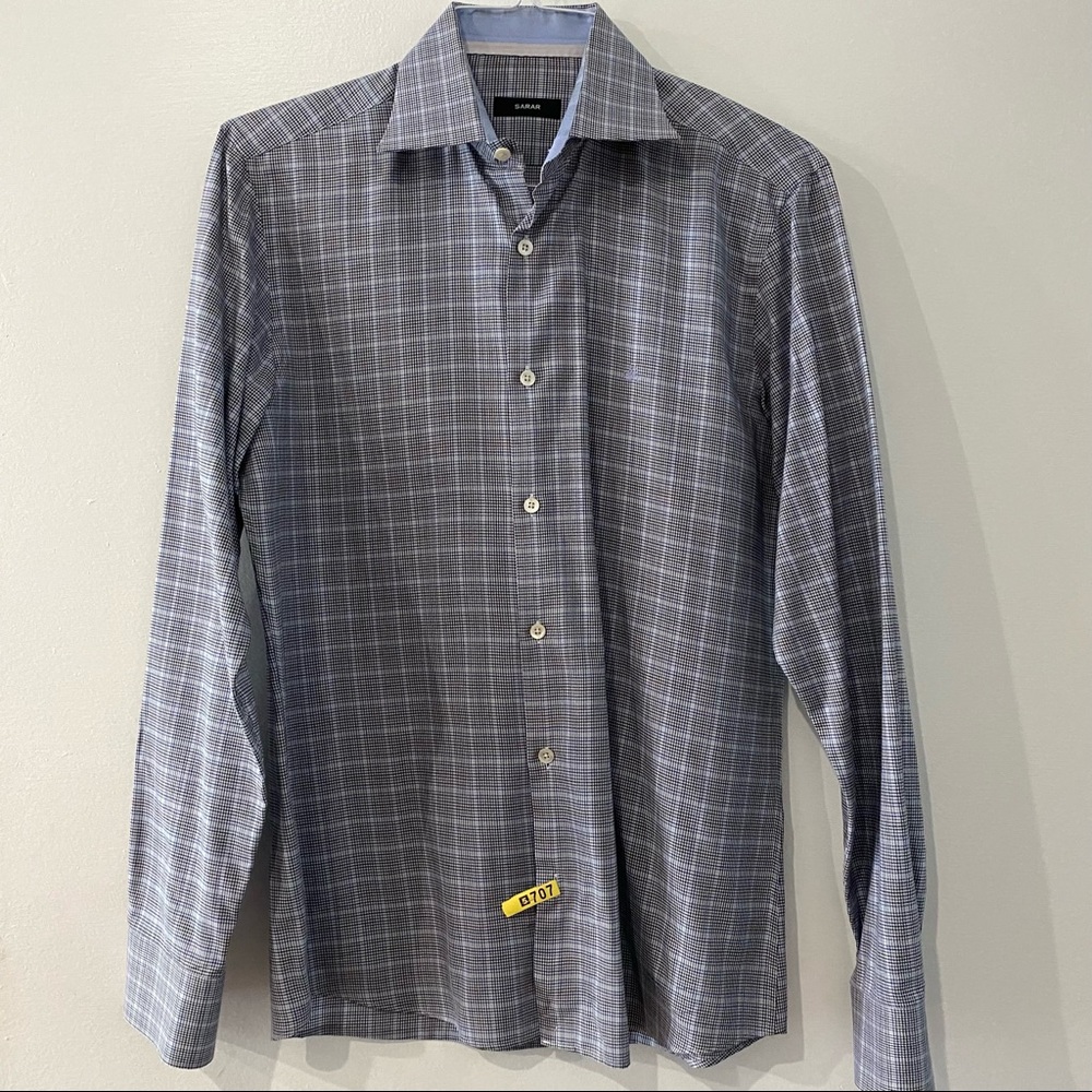 Sarar mens' dress shirt EU40 blue&white plaid